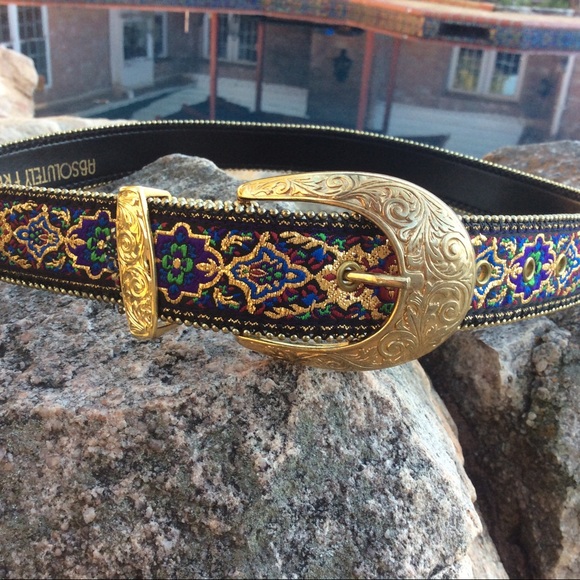 Absolutely Fresh Accessories - Women’s Genuine leather embroidered Belt M/L
